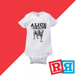 Alice In Chains Tripod self titled onesie Gerber organic cotton short sleeve white