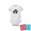 Anarchy punk rock onesie Gerber organic cotton short sleeve white