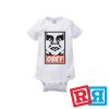Banksy Obey Andre the giant onesie Gerber organic cotton short sleeve white