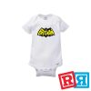 Batman vintage comic onesie Gerber organic cotton short sleeve white
