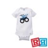 Bigfoot monster truck onesie Gerber organic cotton short sleeve white