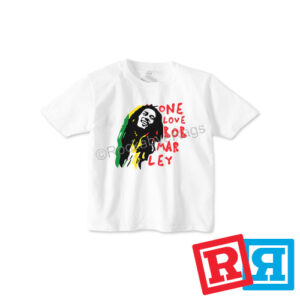 Bob Marley One Love Toddler T-Shirt White Short Sleeve