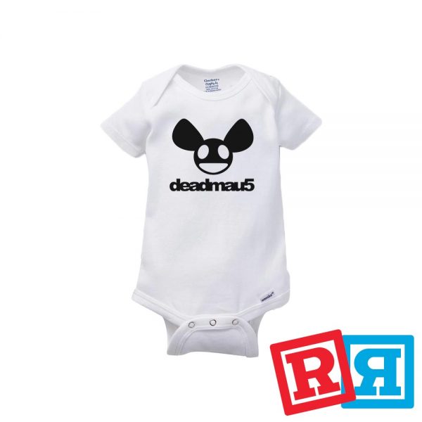 Deadmau5 DJ onesie Gerber organic cotton short sleeve white