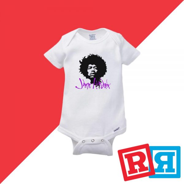 Jimi Hendrix onesie Gerber organic cotton short sleeve white