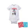Joker Batman and Robin baby onesie Gerber organic cotton short sleeve white