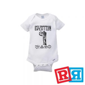 Led Zeppelin 4 ZOSO baby onesie Gerber organic cotton short sleeve white