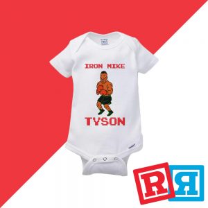 Mike Tyson punch out baby onesie Gerber organic cotton short sleeve white
