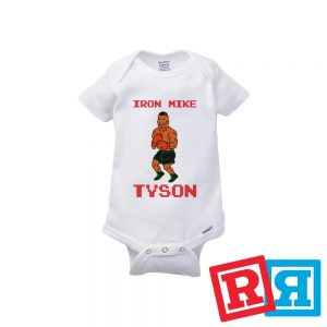 Mike Tyson punch out baby onesie Gerber organic cotton short sleeve white