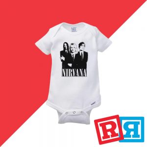 Nirvana suits baby onesie Gerber organic cotton short sleeve white