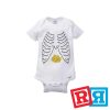 Halloween ribcage candy onesie Gerber organic cotton short sleeve white