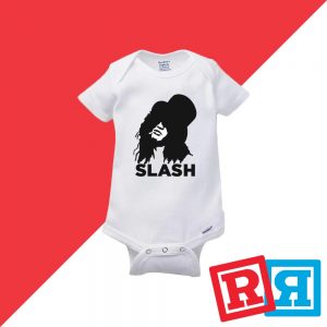Slash Guns N Roses baby onesie Gerber organic cotton short sleeve white