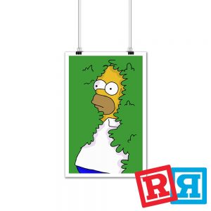 Homer Simpson Hiding In Bushes Art Print Poster