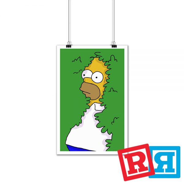 Homer Simpson Hiding In Bushes Art Print Poster