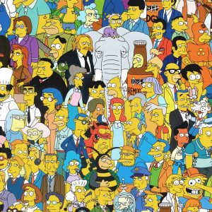 The Simpsons Characters of Springfiled poster art print