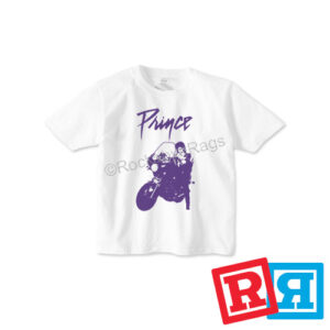 Prince Purple Rain Motorcycle Toddler T-Shirt White Short Sleeve