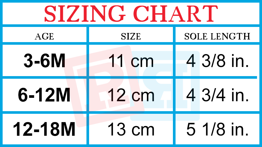 Baby Shoes Sizing Chart